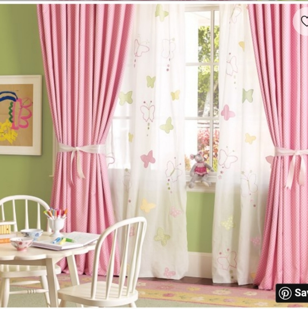 Pottery Barn Kids blackout polka dot drapes
